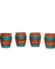 Re-useable printed clay kullhad tea cups set of 6 ( Red & Blue ,multi Purpose)