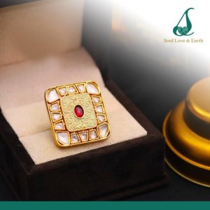 Kundan,Ruby Stone and High Quality Brass & Copper