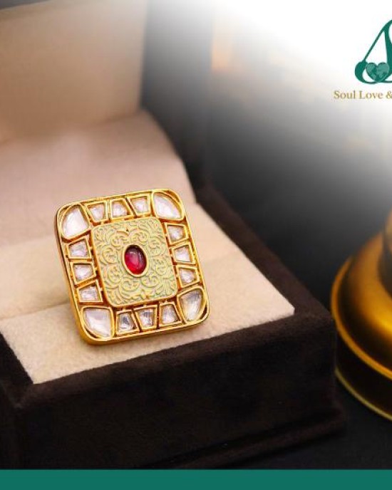 Kundan,Ruby Stone and High Quality Brass & Copper