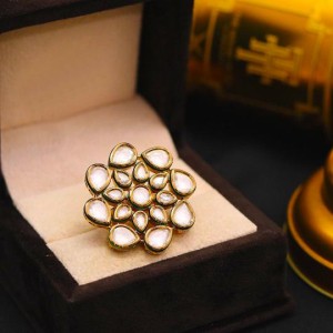 Kundan Ring in High Quality Brass and Copper