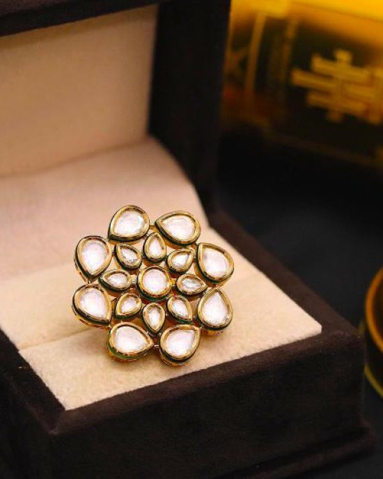 Kundan Ring in High Quality Brass and Copper