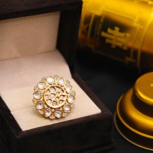 Kundan Ring in High Quality Brass and Copper