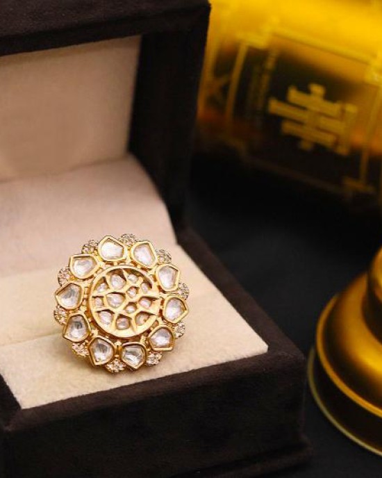 Kundan Ring in High Quality Brass and Copper