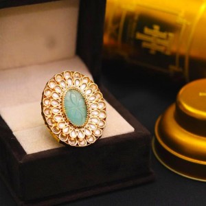 Kundan Ring in High Quality Brass and Copper