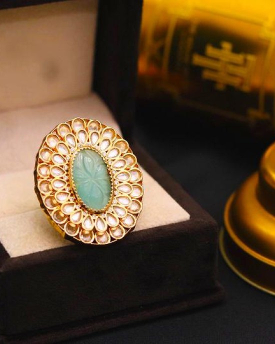 Kundan Ring in High Quality Brass and Copper