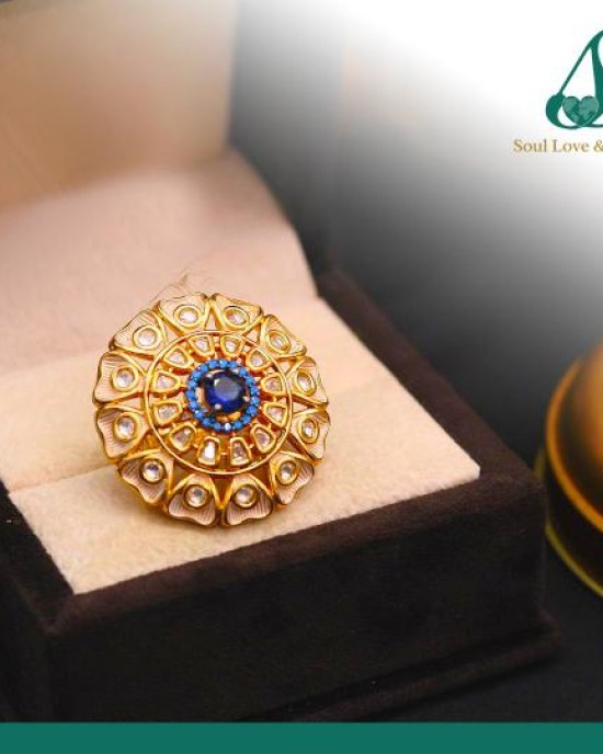 Kundan in High Quality Brass & Copper - Ring