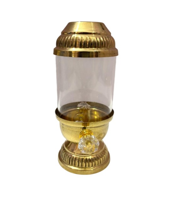 Elegant Brass & Glass Oil Lamp (Small Screw Lamp – 80ml)