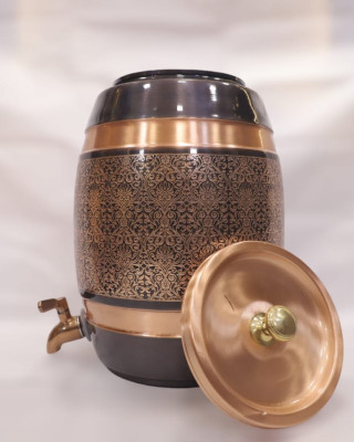 Luxury Engraved Copper Water Dispenser with Tap (10L)